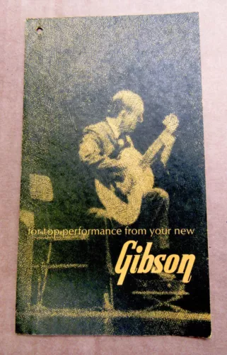 1962 - 1968 Gibson L-7C Warranty Registration Hang Tag.