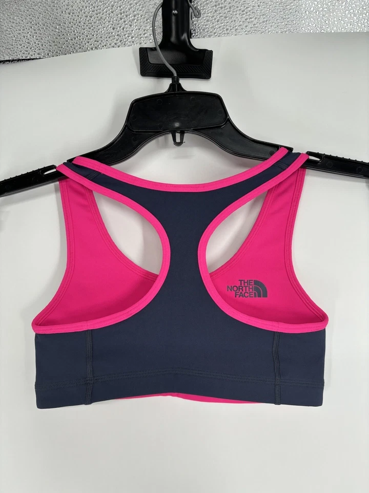 Nuevo sin etiquetas Sujetador deportivo para mujer The North Face gris rosa Pullover espalda deportiva XS atlético Foto 2 de 3