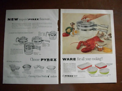 1953 Original Magazine Ad PYREX Glass Dishes 2PG Ware For All Of Your Cooking