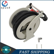 300 PSI Fuel Hose Reel 1" x 50 FT Industrial Heavy Duty Auto Swivel Rewind Reel