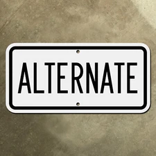 ALTERNATE highway road sign route marker auxiliary supplemental 1948 banner