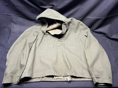 Vintage 40s WW2 United States Navy USN Pullover Hooded Rain