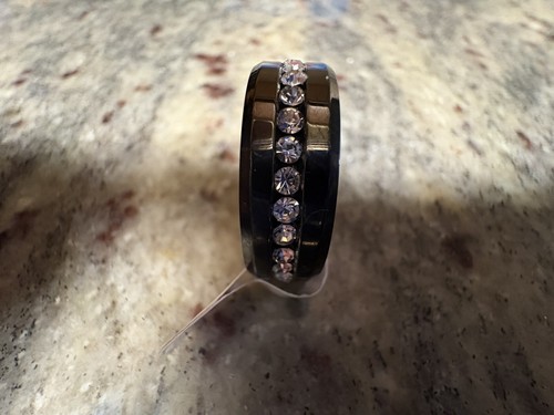 8MM Stainless Steel Ring Band Titanium Black Men's Size 12 Wedding Ring - Picture 4 of 5