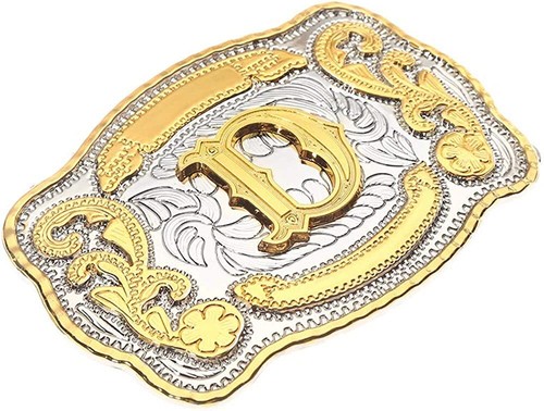 Western Style Initial Letters Cowboys Rodeo Belt Buckle - Picture 5 of 5