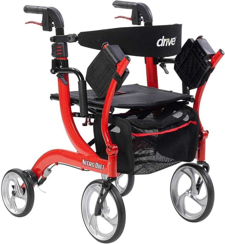 Drive Medical Nitro Dual Function Transport Wheelchair and Rollator