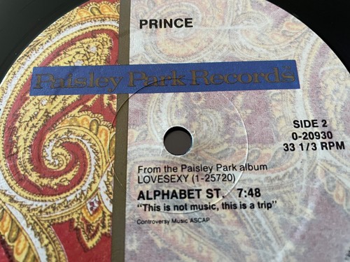 Prince - Alphabet City (Mint Vinyl 12" - Tested) Promotional 12" - Picture 6 of 6