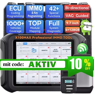 XTOOL X100MAX Profi OBD2 Diagnosegerät Scanner ALLE SYSTEM IMMO Keey Programmier