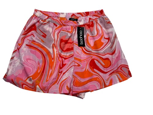 BOOHOO Nightwear Set Top Shirt & Shorts Size 16 Satin 70s Womens NEW RRP £29 - Picture 2 of 10