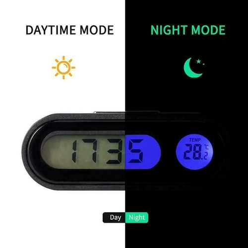Car Clock Thermometer 2 In 1 Luminous Electronic Watch E1G9 Clock X7Z8 Car T4K0 - Picture 7 of 7