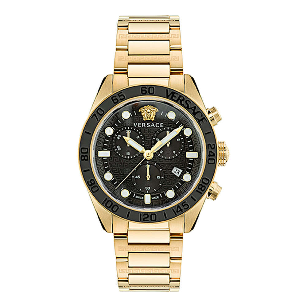 Versace Greca Dome Mens Gold Watch VE6K00523 Luxury Timepiece