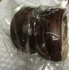 3 BANGLE Bracelets WIDE HINGED  Wood finish All Dark Brown