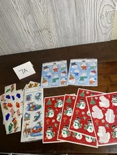 Vintage Hallmark Stickers Christmas Santa Claus Mrs Grossman Snowman gingerbread