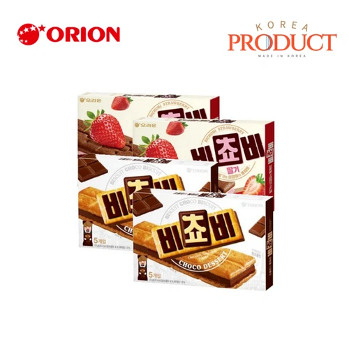 ORION Bichobi Choco 125g(5pcs) x 2packs + Bichobi Strawberry 125g(5pcs)x 2 packs