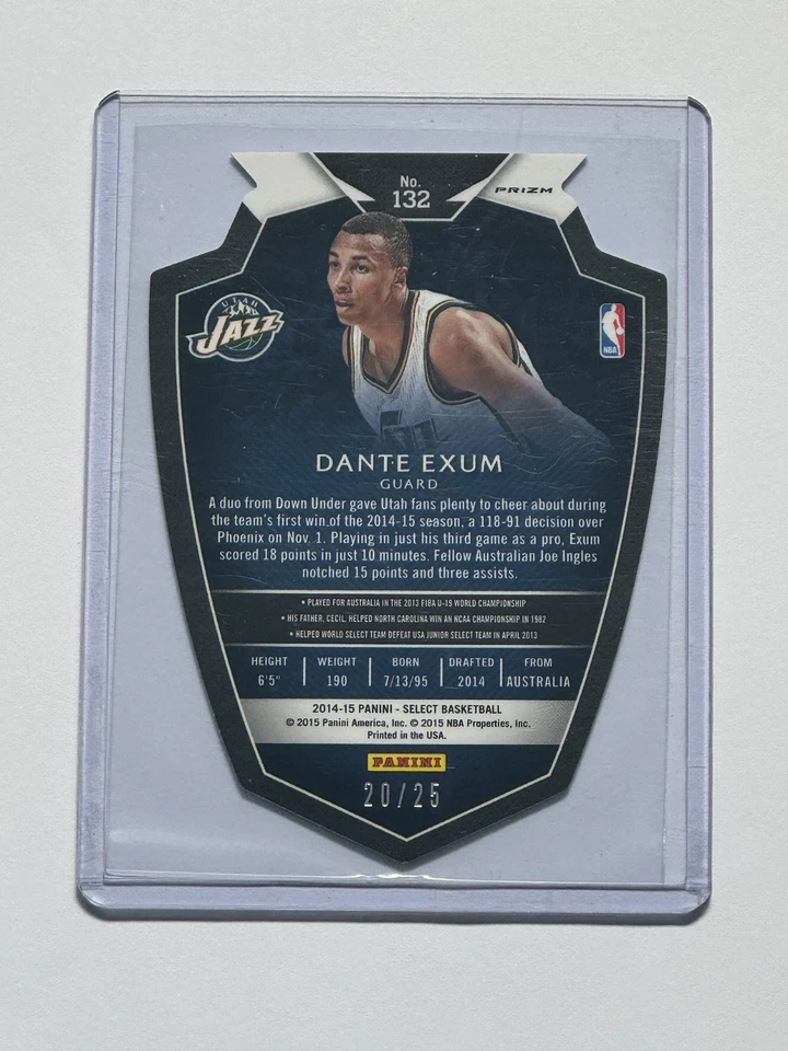 Dante Exum 2014-15 Panini Select Tie Dye Prizm Rookie Troquelado RC #20/25 Foto 2 de 2