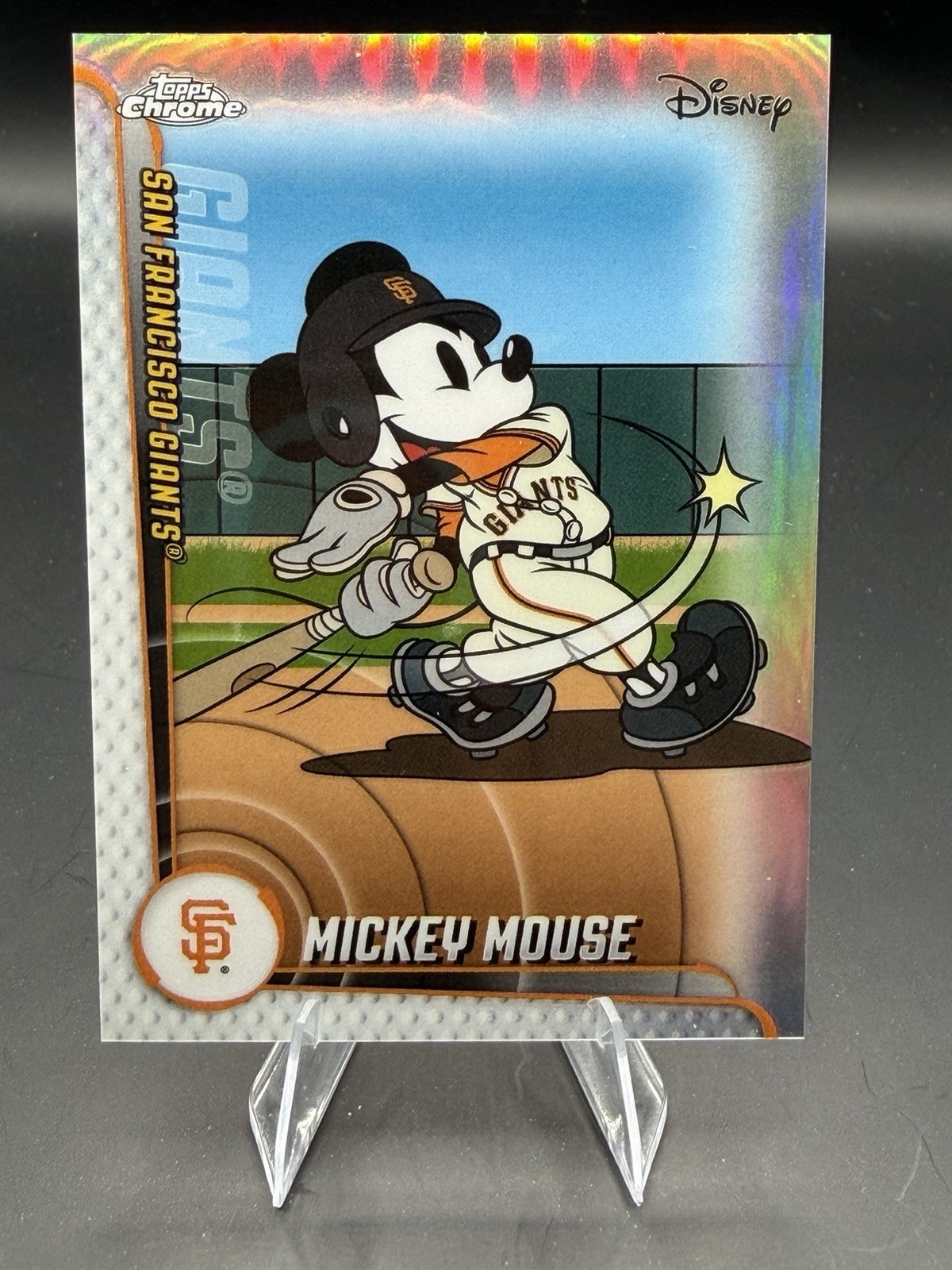 Mickey Mouse - Giants #MLBH-3 2025 Topps Chrome Disney Mickey and Friends MLB Home Jersey trading card — raw and PSA graded price guide
