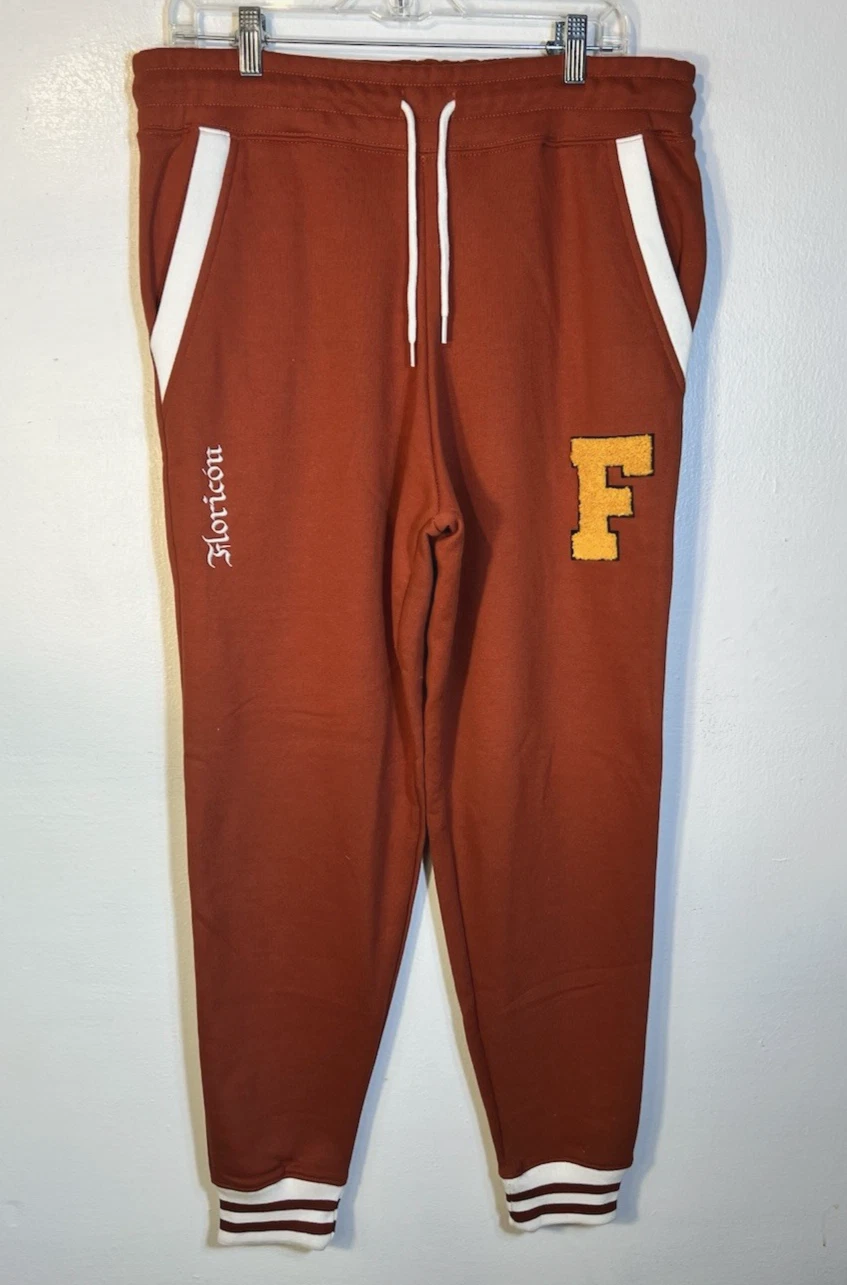 Floricon NWT Size Large Terracotta Brown Fleece Elastic Waist Sweatpants Joggers