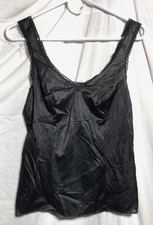 Vntg Lorraine 100 Nylon Camisole Tank Top Shirt Women's Black 36. USA