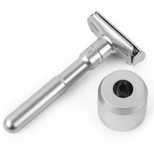 Adjustable Folding Safety Razor for Men – Classic Double Edge Shaver with 5 Tita