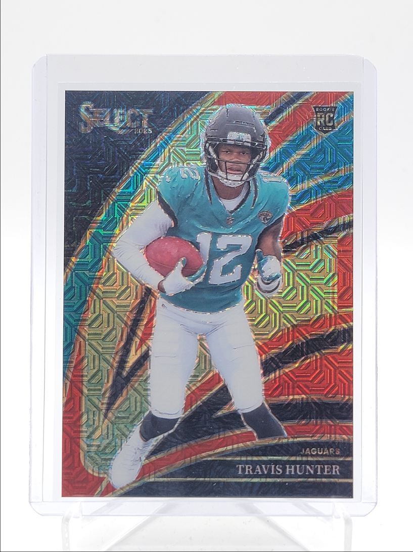 TRAVIS HUNTER 2025 SELECT CLUB LEVEL ROOKIE RED PRIZM RC /49 Q6638