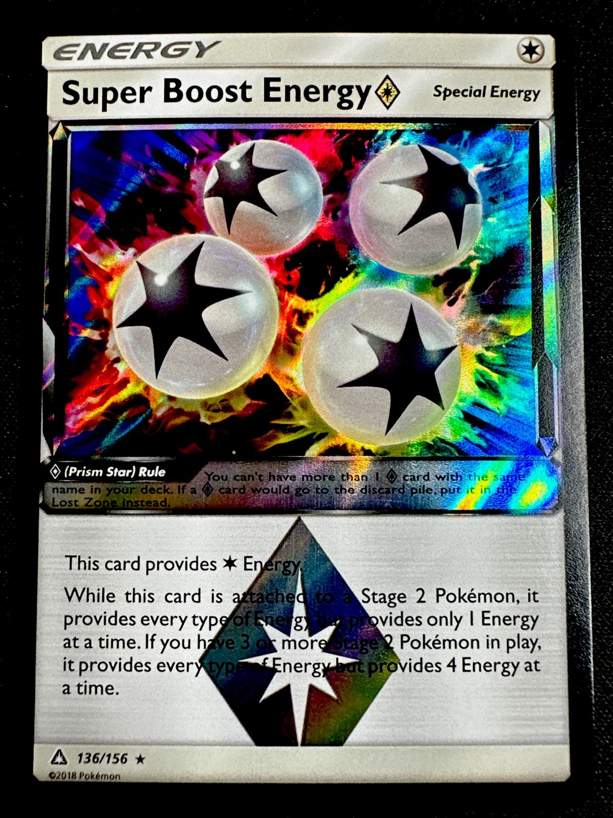 Super Boost Energy 136/156 NM Prism Ultra Prism Rare Pokémon TCG Near Mint