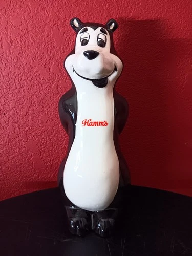 Vintage Hamm's Beer Character Cartoon Bear 11" Ceramic Bar Display Figurine