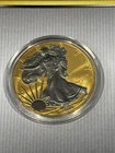 Ruthenium & Gold Highlighted American Eagle Silver Dollar