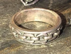 Vintage Sterling Silver 925 Gothic Biker Chain Design Band Ring Size 11