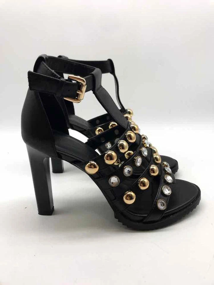 Tacones Karl Lagerfeld negros con correa al tobillo talla 7,5 Foto 4 de 4