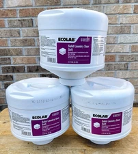 3-Pack ECOLAB 6102327 Solid Laundry Sour Soft 6 Lbs Ea.