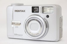 Pentax Optio 230 Silver 3MP Compact Digital Camera AA Battery Powered Tested