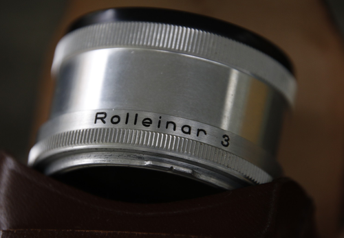 Rollei Heidosmat Rolleinar 3 Bajonett passend für Rolleiflex in passgenauer Ledertasche