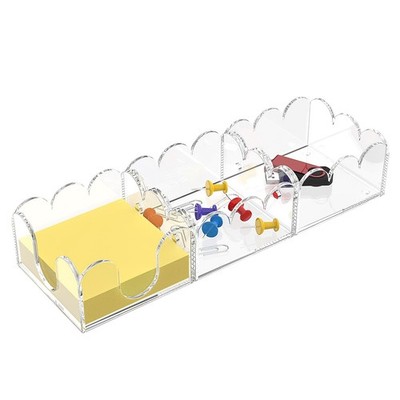 Magnetic 3-in-1 Acrylic Sticky Note Holder Dispenser | Modern Desktop Organiz...