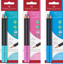 Faber-Castell Graphite Pencil Jumbo Grip - Two Tone Black/Assorted Colours No S