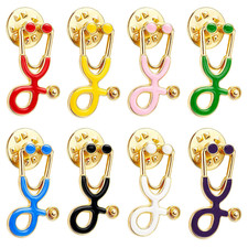 Stethoscope Brooch Pins Colorful Stethescope Lapel Pin Nurse Doctor Blue