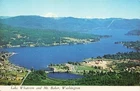 Lake Whatcom Mount Baker Washington Vintage Postcard