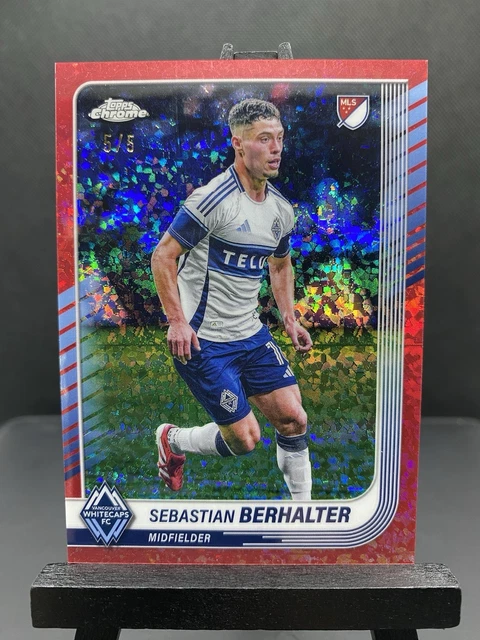 2025 Topps Chrome MLS Sebastian Berhalter Red Mini-Diamond Refractor 5/5 SSP
