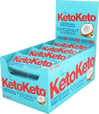 KetoKeto Coconut & Cashew Keto Bar - 12er Pack (je 50g)