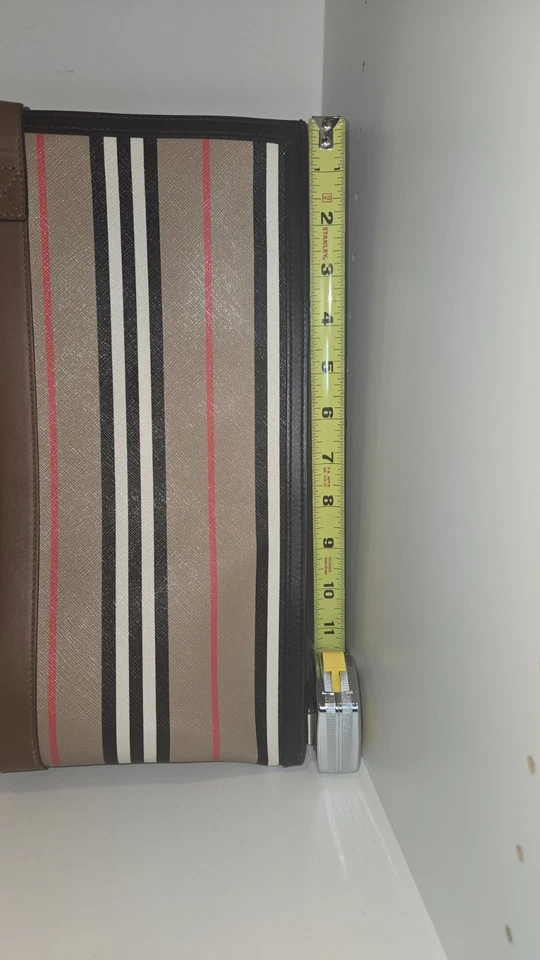 Burberry Vintage Plaid Large Tote Bag Canvas Beige Authentic Women's Luxury - Image 4 of 4