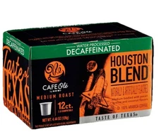 CAFE Olé by H‑E‑B Medium Roast DECAF Houston Blend Coffee Single Serve Cups 12CT