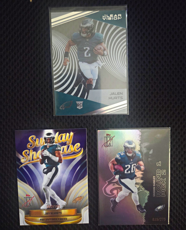 Jalen Hurts PURPLE Sig Class #/100!!+Hurts ROOKIE+Saquon Refractor#/275! Eagles