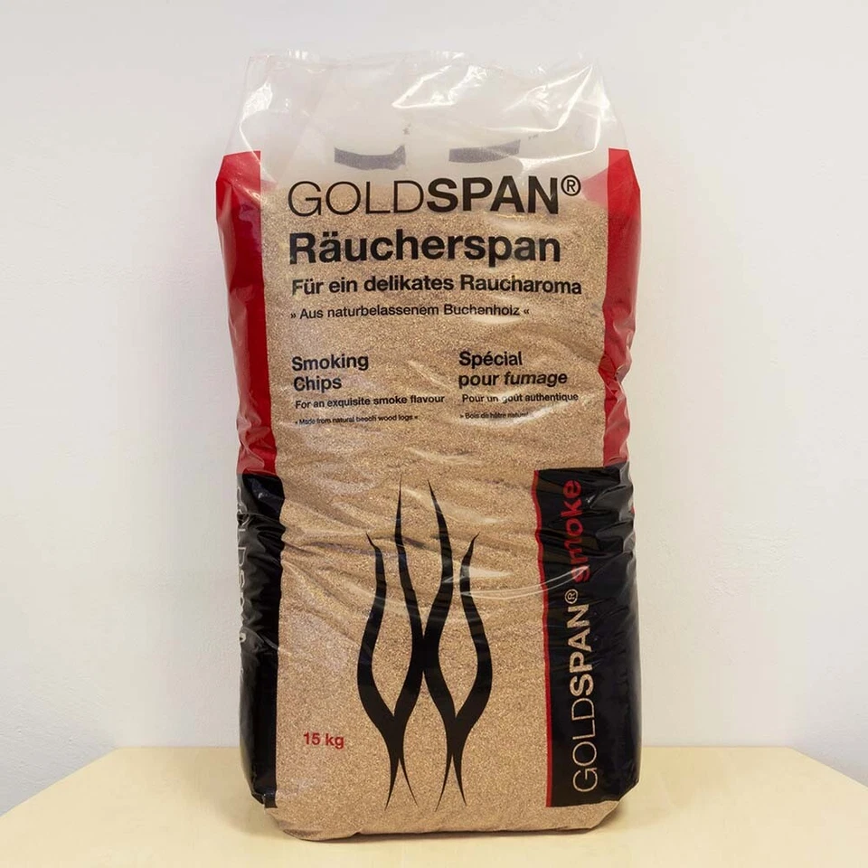 Räucherspäne Räuchermehl Buche Räuchern 15kg grob Goldspan