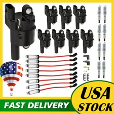 8 Ignition Coil UF414 & Spark Plug & Wire For GMC Chevy Silverado 1500 Tahoe 5.3