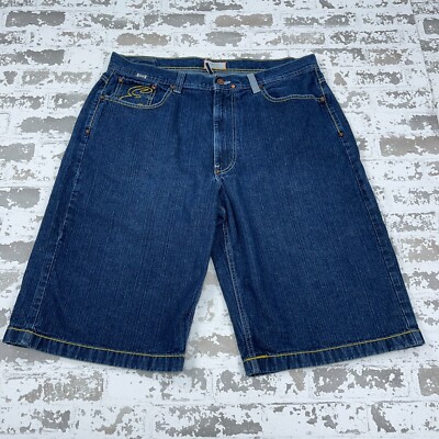 Vintage Enuce Shorts Men 38 Baggy Blue Jean Denim Jorts