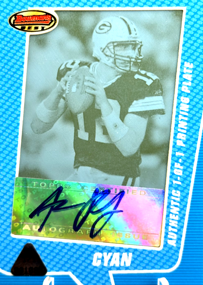 🏆 TRUE 1/1 RC AUTO 🏆 AARON RODGERS 🏆 2005 🏆 Bowmans Best Print Plate ...
