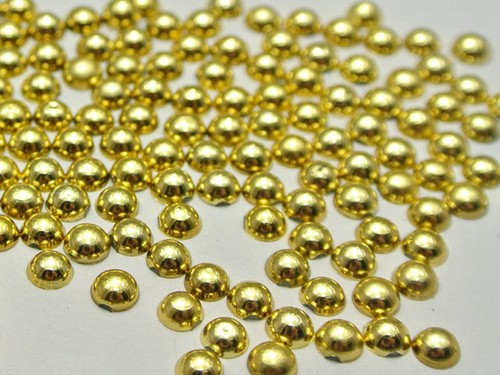 10000 Metallic Gold Flatback Round Tiny Half Pearl 3mm Scrapbook Nail Art Craft - Picture 2 of 4