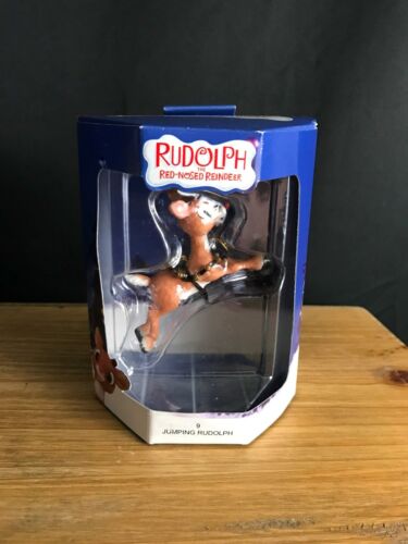 RARE NIB Enesco #9 JUMPING Rudolph the Red-Rosed Reindeer CHRISTMAS ORNAMENT - Picture 1 of 4