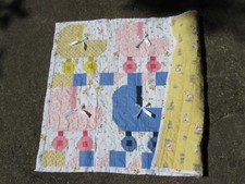 Handmade Patchwork Baby Buggies Crib Quilt 43" x 36", Reversible