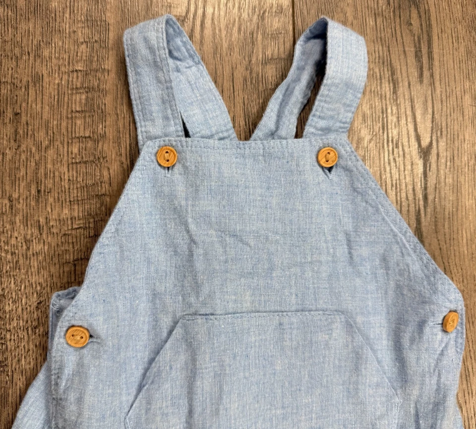 Pantalones cortos con puños azules prematuros H&M ropa bebé niño Foto 2 de 3