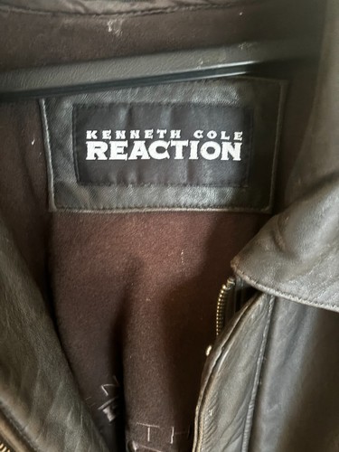 Kenneth Cole Distressed Men’s Leather Bomber Jacket, Size L - Picture 2 of 16