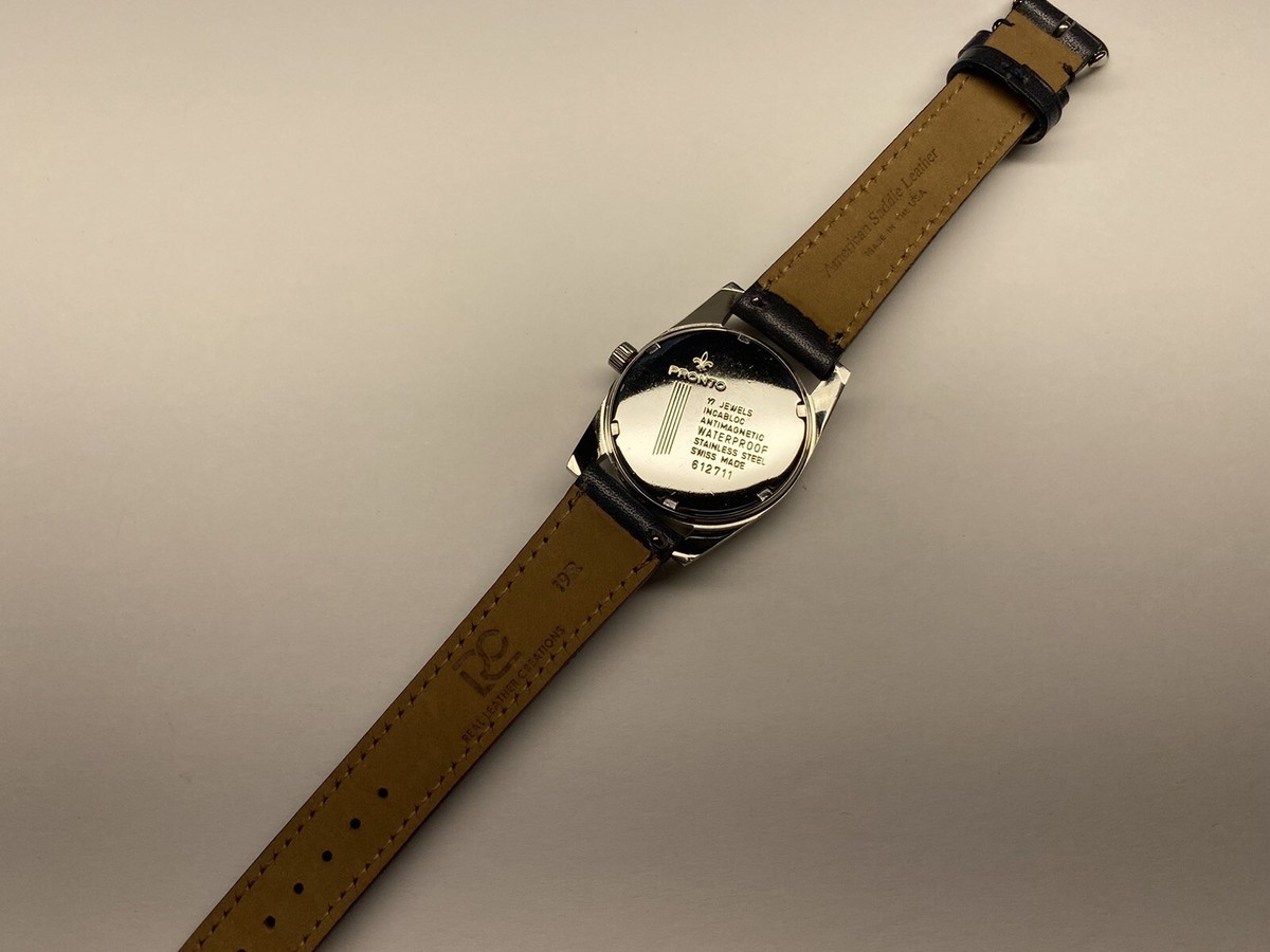 pronto 17 jewels Incabloc antimagnetic waterproof stainless steel 